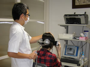 回転検査による内耳（半規管）の機能検査